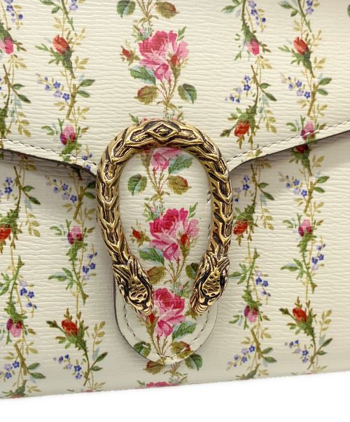 GUCCI（グッチ）GUCCI (グッチ) フローラルプリント ミニ ディオニュソス チェーンウォレット アイボリー サイズ:mini/ミニの古着・服飾アイテム