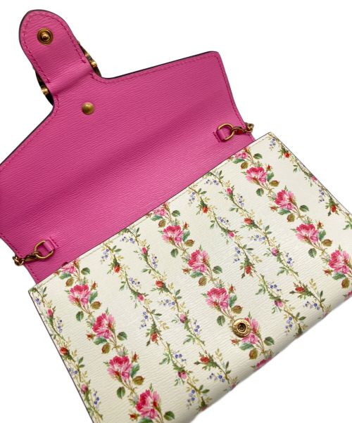 GUCCI（グッチ）GUCCI (グッチ) フローラルプリント ミニ ディオニュソス チェーンウォレット アイボリー サイズ:mini/ミニの古着・服飾アイテム
