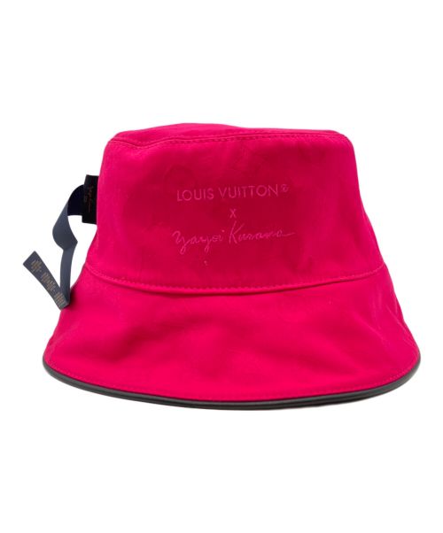 LOUIS VUITTON（ルイ ヴィトン）LOUIS VUITTON (ルイ ヴィトン) 草間彌生 (クサマヤヨイ) ×草間彌生 ポルカドット モノグラムリバーシブル バケットハット ブラック×ショッキングピンク サイズ:Sの古着・服飾アイテム