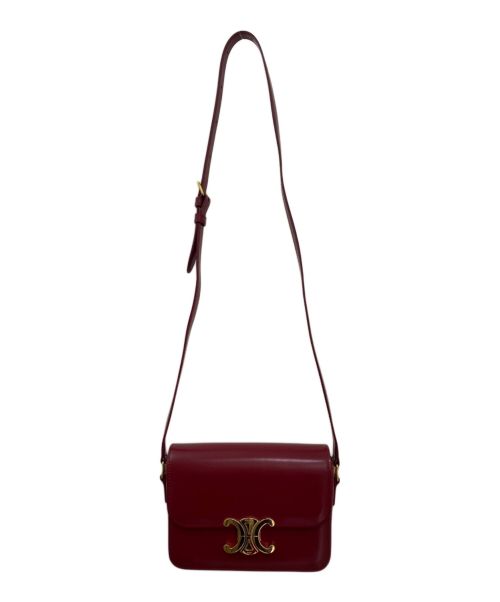 CELINE（セリーヌ）CELINE (セリーヌ) ティーン トリオンフショルダーバッグ ボルドー サイズ:ティーンの古着・服飾アイテム