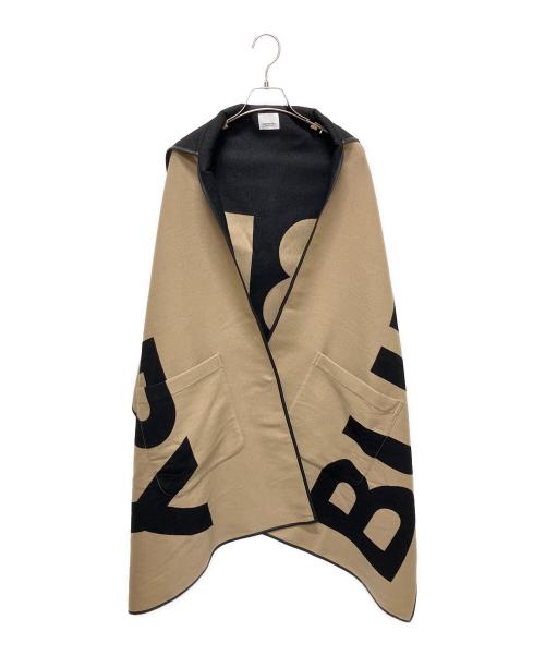 BURBERRY（バーバリー）BURBERRY (バーバリー) ビッグロゴ ケープ ポンチョ フード ベージュの古着・服飾アイテム