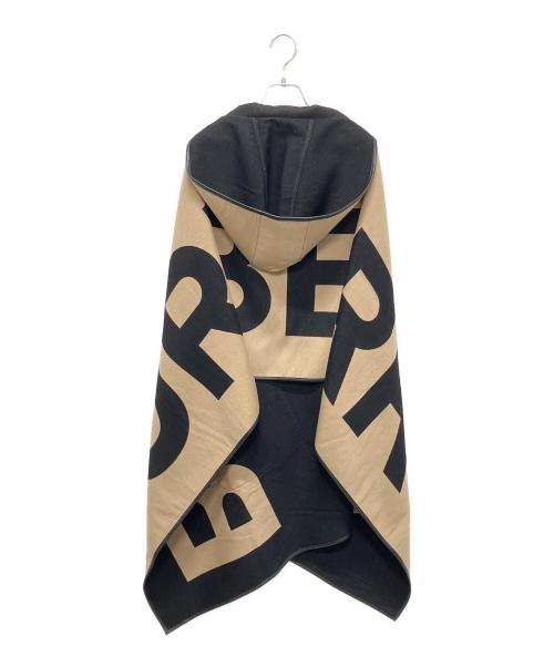 BURBERRY（バーバリー）BURBERRY (バーバリー) ビッグロゴ ケープ ポンチョ フード ベージュの古着・服飾アイテム
