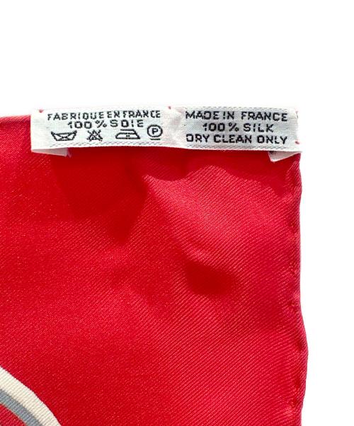 HERMES（エルメス）HERMES (エルメス) カレ90 BULL＆MOUTH WESTERN COACH OFFICE 冬の郵便馬車 雪景色  レッド サイズ:90の古着・服飾アイテム