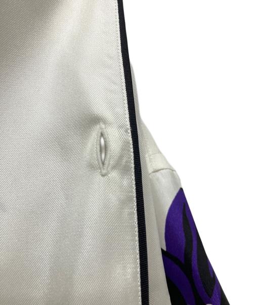 PRADA（プラダ）PRADA (プラダ) 24AW FIORAL PRINT SILK SHIRT フローラル プリント オープンカラーシャツ ホワイト×パープル サイズ:Mの古着・服飾アイテム