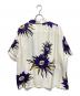 PRADA (プラダ) 24AW FIORAL PRINT SILK SHIRT フローラル プリント オープンカラーシャツ ホワイト×パープル サイズ:M：80000円