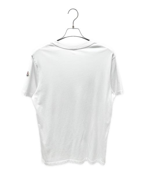 MONCLER（モンクレール）MONCLER (モンクレール) フロッキープリントロゴTシャツ ホワイト サイズ:Mの古着・服飾アイテム