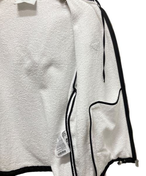 PRADA（プラダ）PRADA (プラダ) 22SS テリークロス ジップパーカー ホワイト サイズ:48の古着・服飾アイテム