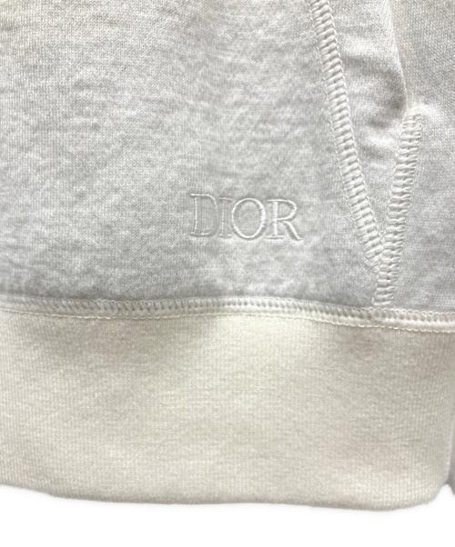 Christian Dior（クリスチャン ディオール）Christian Dior (クリスチャン ディオール) ロゴ オブリーク ジップアップパーカー ホワイト サイズ:XLの古着・服飾アイテム