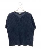 Christian Diorクリスチャン ディオール）の古着「オブリークジャガードパイルTシャツ/リラックス フィットTシャツ」｜ネイビー
