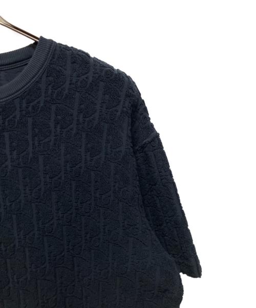 Christian Dior（クリスチャン ディオール）Christian Dior (クリスチャン ディオール) オブリークジャガードパイルTシャツ/リラックス フィットTシャツ ネイビー サイズ:Mの古着・服飾アイテム