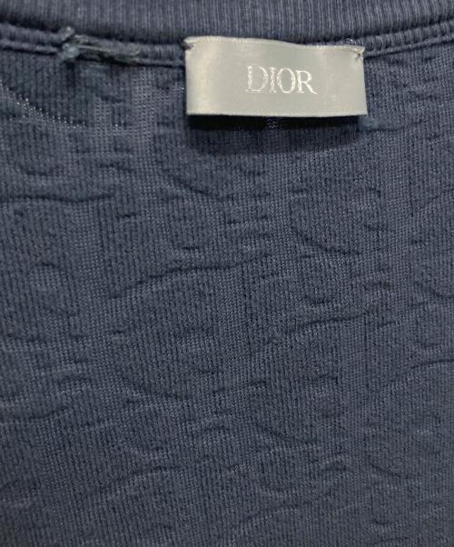 Christian Dior（クリスチャン ディオール）Christian Dior (クリスチャン ディオール) オブリークジャガードパイルTシャツ/リラックス フィットTシャツ ネイビー サイズ:Mの古着・服飾アイテム