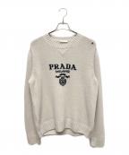 PRADAプラダ）の古着「21AW PRADA ウールxカシミヤ クルーネック セーター」｜ホワイト
