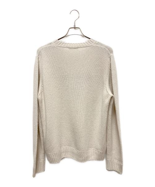 PRADA（プラダ）PRADA (プラダ) 21AW PRADA ウールxカシミヤ クルーネック セーター ホワイト サイズ:50の古着・服飾アイテム