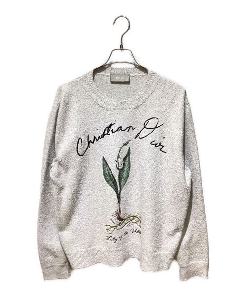 Dior（ディオール）Dior (ディオール) Lily of the Valley ニット ライトグレー サイズ:XLの古着・服飾アイテム