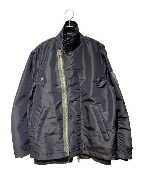 sacai（サカイ）sacai (サカイ) 24SS コントラストトリム ボンバージャケット ブラック サイズ:1の古着・服飾アイテム