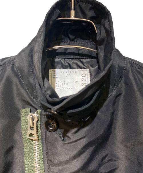 sacai（サカイ）sacai (サカイ) 24SS コントラストトリム ボンバージャケット ブラック サイズ:1の古着・服飾アイテム