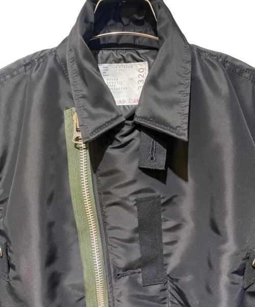 sacai（サカイ）sacai (サカイ) 24SS コントラストトリム ボンバージャケット ブラック サイズ:1の古着・服飾アイテム