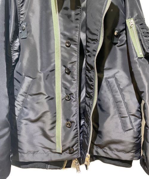 sacai（サカイ）sacai (サカイ) 24SS コントラストトリム ボンバージャケット ブラック サイズ:1の古着・服飾アイテム