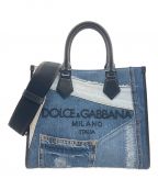 DOLCE & GABBANAドルチェ＆ガッバーナ）の古着「Dolce & Gabbana Denim Patch Tote Bag デニムパッチ トートバッグ」｜インディゴ
