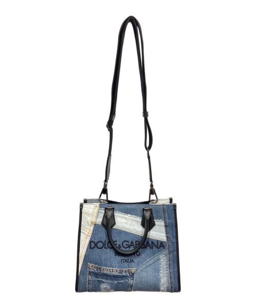 DOLCE & GABBANA（ドルチェ＆ガッバーナ）DOLCE & GABBANA (ドルチェ＆ガッバーナ) Dolce & Gabbana Denim Patch Tote Bag デニムパッチ トートバッグ インディゴ サイズ:30.5cmの古着・服飾アイテム