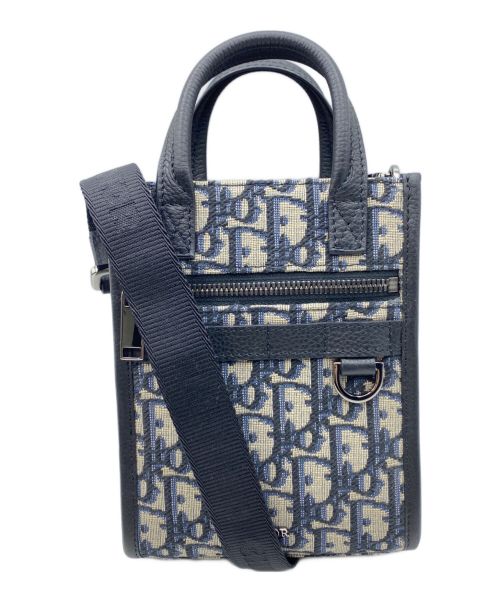 Christian Dior（クリスチャン ディオール）Christian Dior (クリスチャン ディオール) ノースサウス ミニトートバッグ ネイビー サイズ:-の古着・服飾アイテム