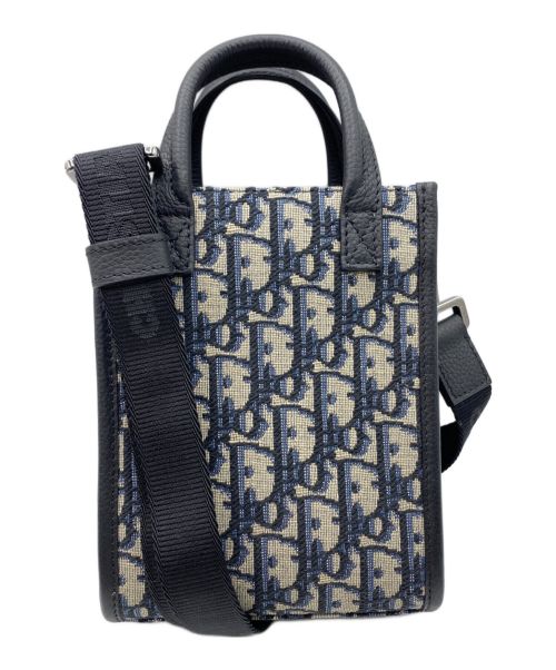 Christian Dior（クリスチャン ディオール）Christian Dior (クリスチャン ディオール) ノースサウス ミニトートバッグ ネイビー サイズ:-の古着・服飾アイテム