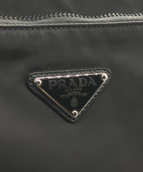 PRADA（プラダ）PRADA (プラダ) Re-Nylon xサフィアーノレザー ダッフルバッグ ブラックの古着・服飾アイテム