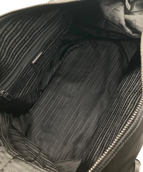PRADA（プラダ）PRADA (プラダ) Re-Nylon xサフィアーノレザー ダッフルバッグ ブラックの古着・服飾アイテム