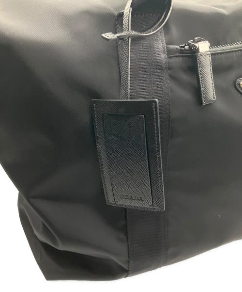 PRADA（プラダ）PRADA (プラダ) Re-Nylon xサフィアーノレザー ダッフルバッグ ブラックの古着・服飾アイテム