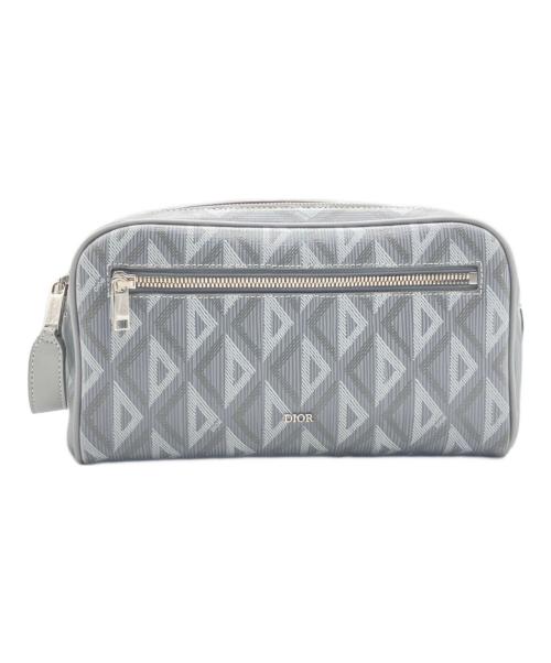 Dior（ディオール）Dior (ディオール) CDダイヤモンドクラッチバッグ ライトグレーの古着・服飾アイテム