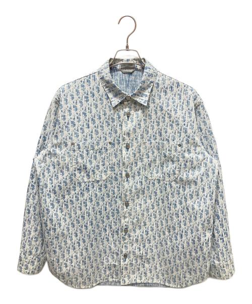 Christian Dior（クリスチャン ディオール）Christian Dior (クリスチャン ディオール) オブリーク カスリコットンオーバーデニムシャツ スカイブルー サイズ:40の古着・服飾アイテム