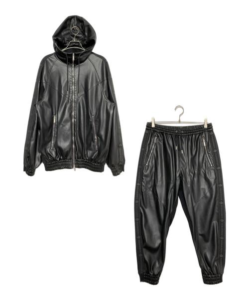 DSQUARED2（ディースクエアード）DSQUARED2 (ディースクエアード) レザーパーカー＆レザーパンツ ブラック サイズ:46の古着・服飾アイテム