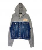 DSQUARED2ディースクエアード）の古着「SWEAT HOODED DENIM JACKET」｜インディゴ