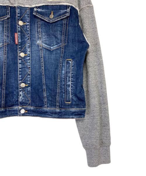 DSQUARED2（ディースクエアード）DSQUARED2 (ディースクエアード) SWEAT HOODED DENIM JACKET インディゴ サイズ:Mの古着・服飾アイテム