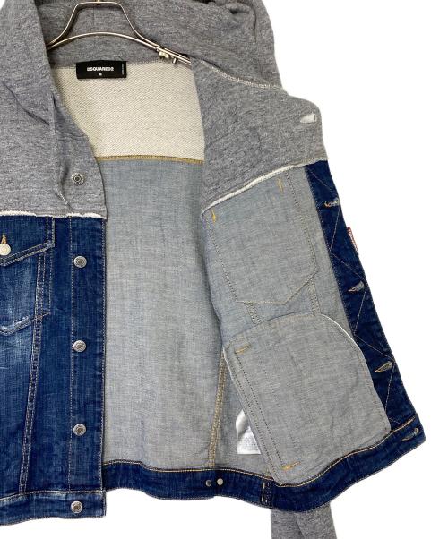 DSQUARED2（ディースクエアード）DSQUARED2 (ディースクエアード) SWEAT HOODED DENIM JACKET インディゴ サイズ:Mの古着・服飾アイテム