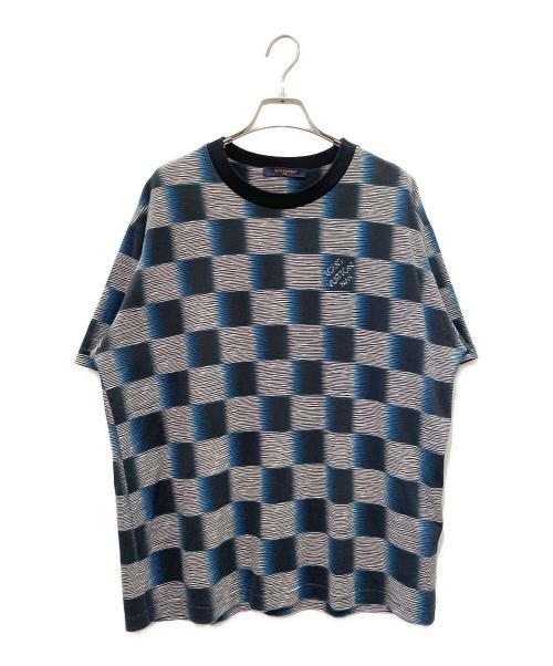LOUIS VUITTON（ルイ ヴィトン）LOUIS VUITTON (ルイ ヴィトン) ダミエショートスリーブコットンTシャツ ネイビー サイズ:Ｌの古着・服飾アイテム