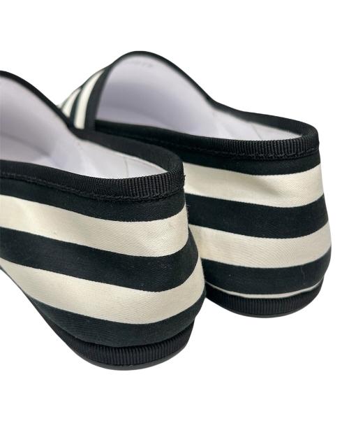 CHANEL（シャネル）CHANEL (シャネル) ココマークボーダースリッポン ブラック サイズ:37の古着・服飾アイテム