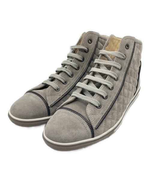 CHANEL（シャネル）CHANEL (シャネル) スエードココマークミドルカットスニーカー グレー サイズ:37の古着・服飾アイテム