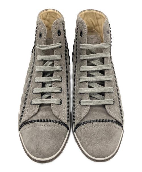 CHANEL（シャネル）CHANEL (シャネル) スエードココマークミドルカットスニーカー グレー サイズ:37の古着・服飾アイテム