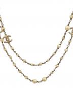 CHANELシャネル）の古着「ココマークパールモチーフネックレス」