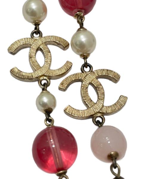 CHANEL（シャネル）CHANEL (シャネル) マルチカラーパールモチーフネックレス パープル×ピンクの古着・服飾アイテム