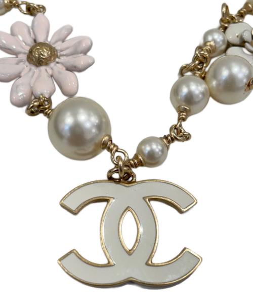 CHANEL（シャネル）CHANEL (シャネル) カメリアパールモチーフネックレス ホワイトの古着・服飾アイテム