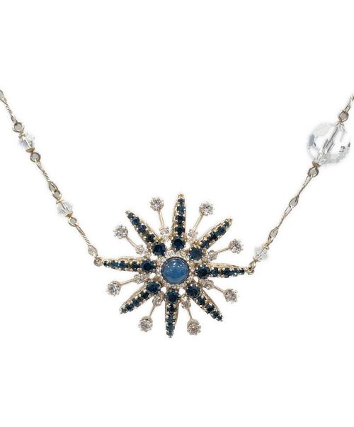 CHANEL（シャネル）CHANEL (シャネル) ラインストーンココマークネックレス ブルーの古着・服飾アイテム