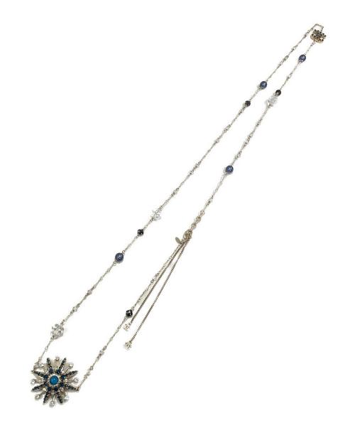 CHANEL（シャネル）CHANEL (シャネル) ラインストーンココマークネックレス ブルーの古着・服飾アイテム