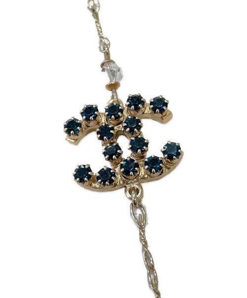 CHANEL（シャネル）CHANEL (シャネル) ラインストーンココマークネックレス ブルーの古着・服飾アイテム