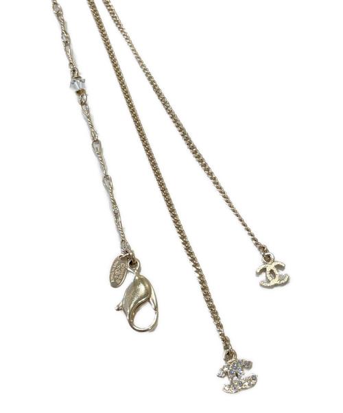 CHANEL（シャネル）CHANEL (シャネル) ラインストーンココマークネックレス ブルーの古着・服飾アイテム