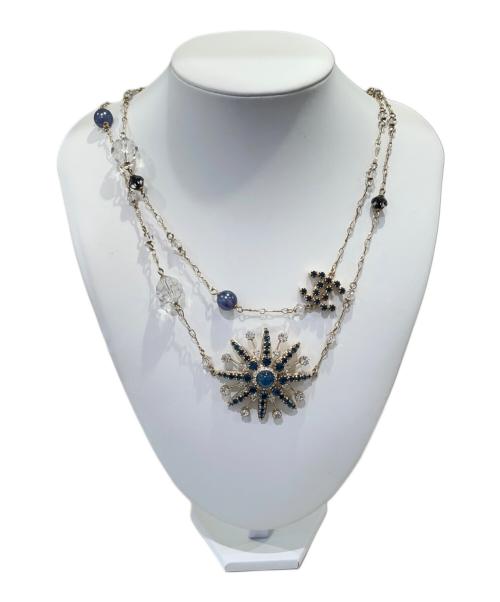 CHANEL（シャネル）CHANEL (シャネル) ラインストーンココマークネックレス ブルーの古着・服飾アイテム