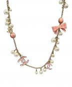 CHANELシャネル）の古着「リボンパールネックレス」｜ピンク×ホワイト