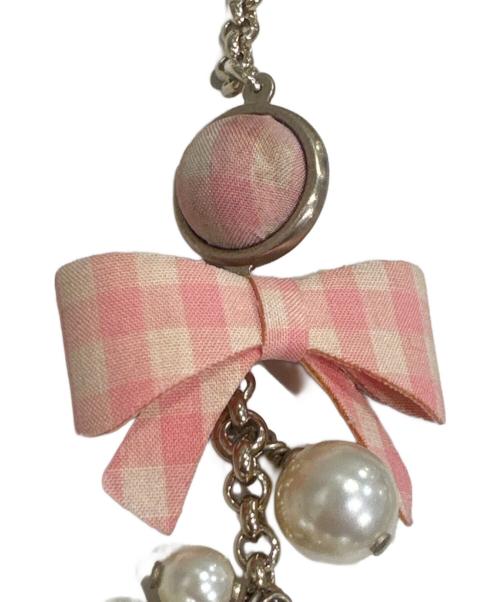 CHANEL（シャネル）CHANEL (シャネル) リボンパールネックレス ピンク×ホワイトの古着・服飾アイテム