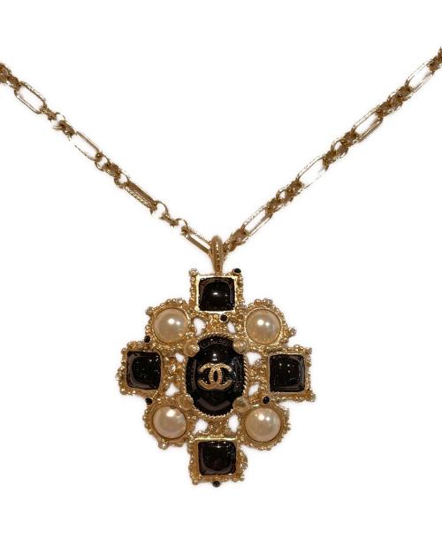 CHANEL（シャネル）CHANEL (シャネル) カラーストーンパールネックレス ブラック×ホワイトの古着・服飾アイテム